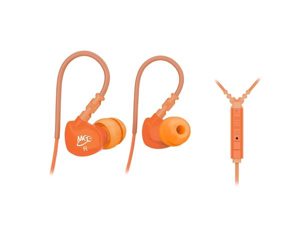 MeeLec ørepropper Sport-Fi M6P orange m/volum og mikrofon for handsfree bruk